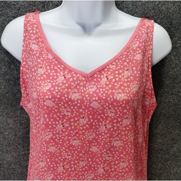 Gap Tank Dress Size M Sleeveless Shift Zip Knee Length Orange Floral Cottage - Picture 1 of 10